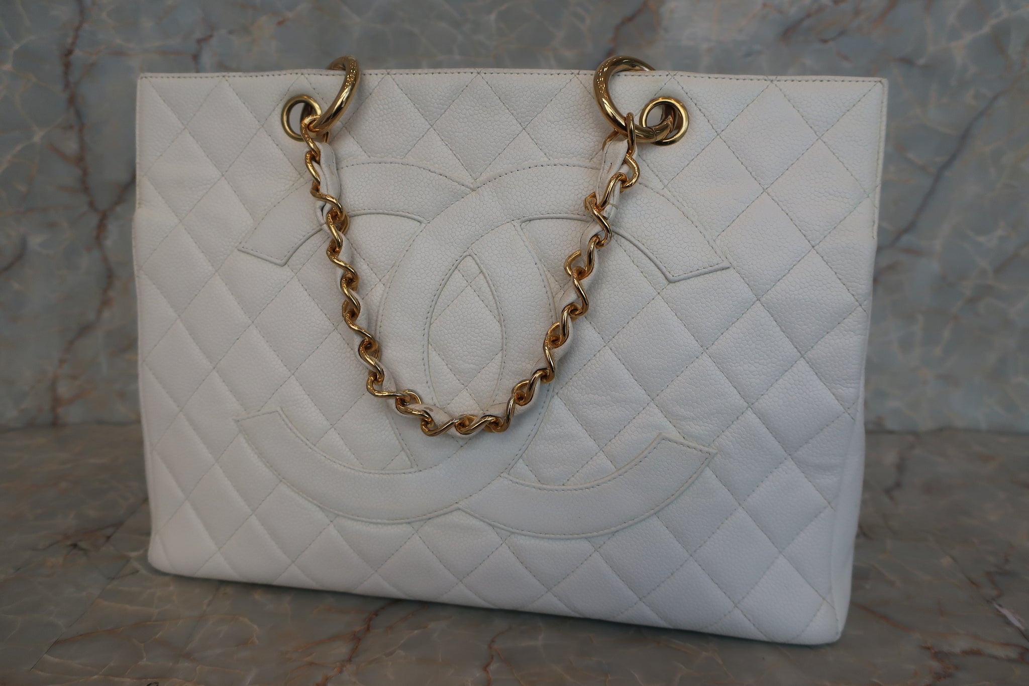 Chanel Bag Matelasse Women's Backpack Caviar Skin White Auction