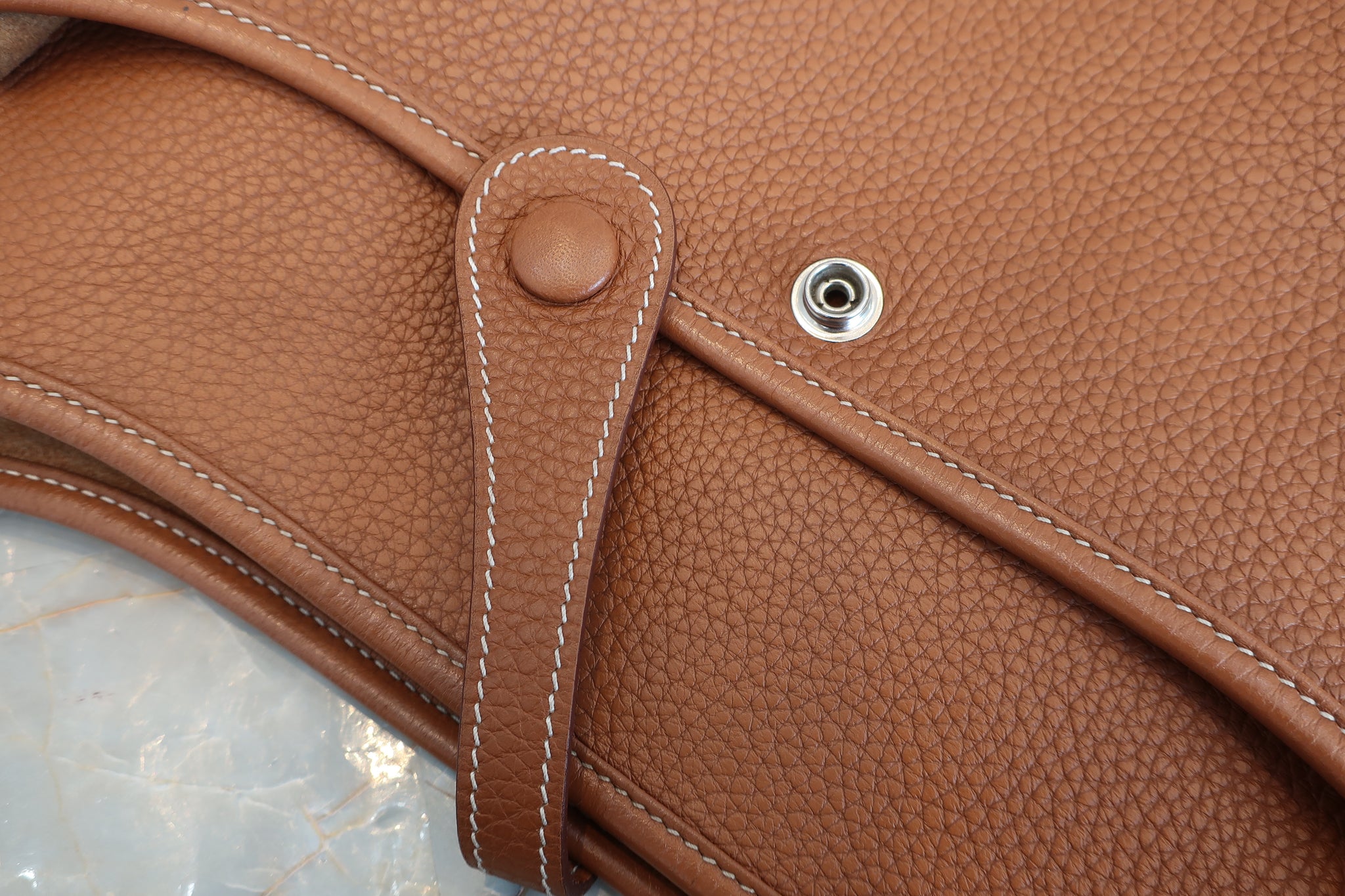 HERMES EVELYNE 3PM Clemence leather Gold A Engraving Shoulder bag 5000 –  BRANDSHOP-RESHINE