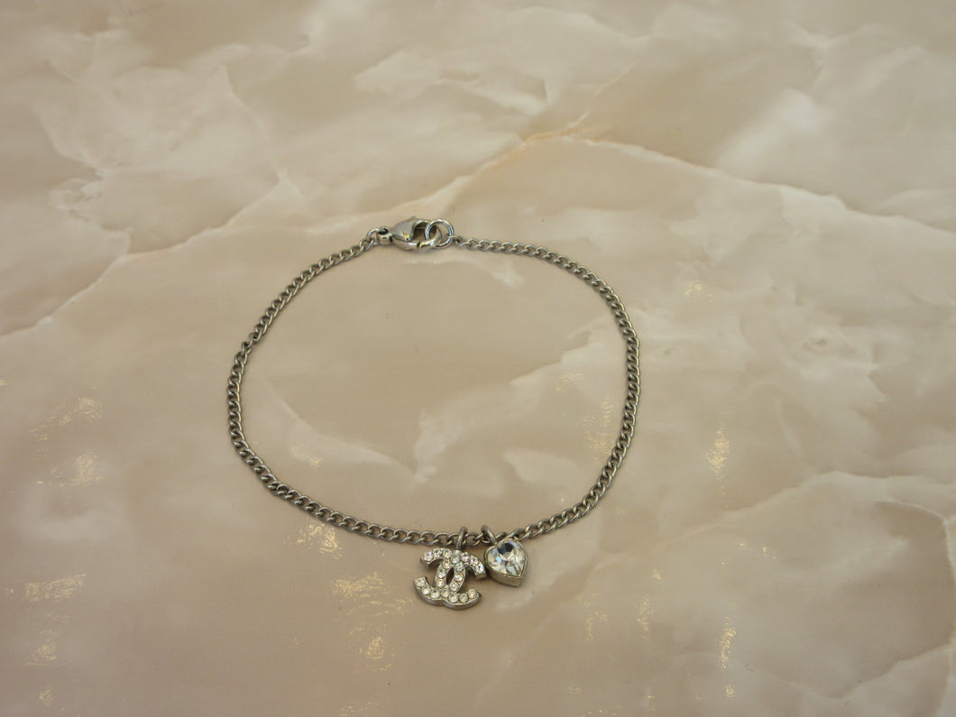 ＣＨＡＮＥＬ CC mark Rhinestone Bracelet Silver plated Silver Bracelet 30001 –  BRANDSHOP-RESHINE
