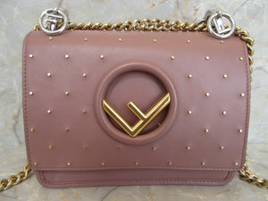 FENDI KAN IF F Chain shoulder bag Leather Pink Shoulder bag 300030066