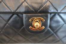 Load image into Gallery viewer, CHANEL Mini Matelasse single flap chain shoulder bag Lambskin Black/Gold hadware Shoulder bag 500040035
