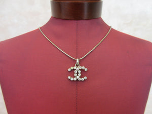 ＣＨＡＮＥＬ CC mark Rhinestone Necklace  Silver plated  Silver  Necklace  300010091
