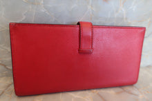 Load image into Gallery viewer, HERMES Bearn Soufflet Epsom leather Rouge vif □H Engraving Wallet 400060123
