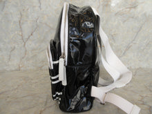 Load image into Gallery viewer, CHANEL/LA PAUSA Logo back pack vinyl Black/White/Silver hadware Back pack 400010161
