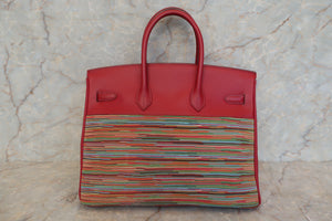 HERMES BIRKIN 35 Vibrato/Box carf leather Rouge garance □K Engraving Hand bag 500010102