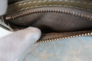 CELINE LUGGAGE MICRO SHOPPER Leather Khaki Tote bag 400110026