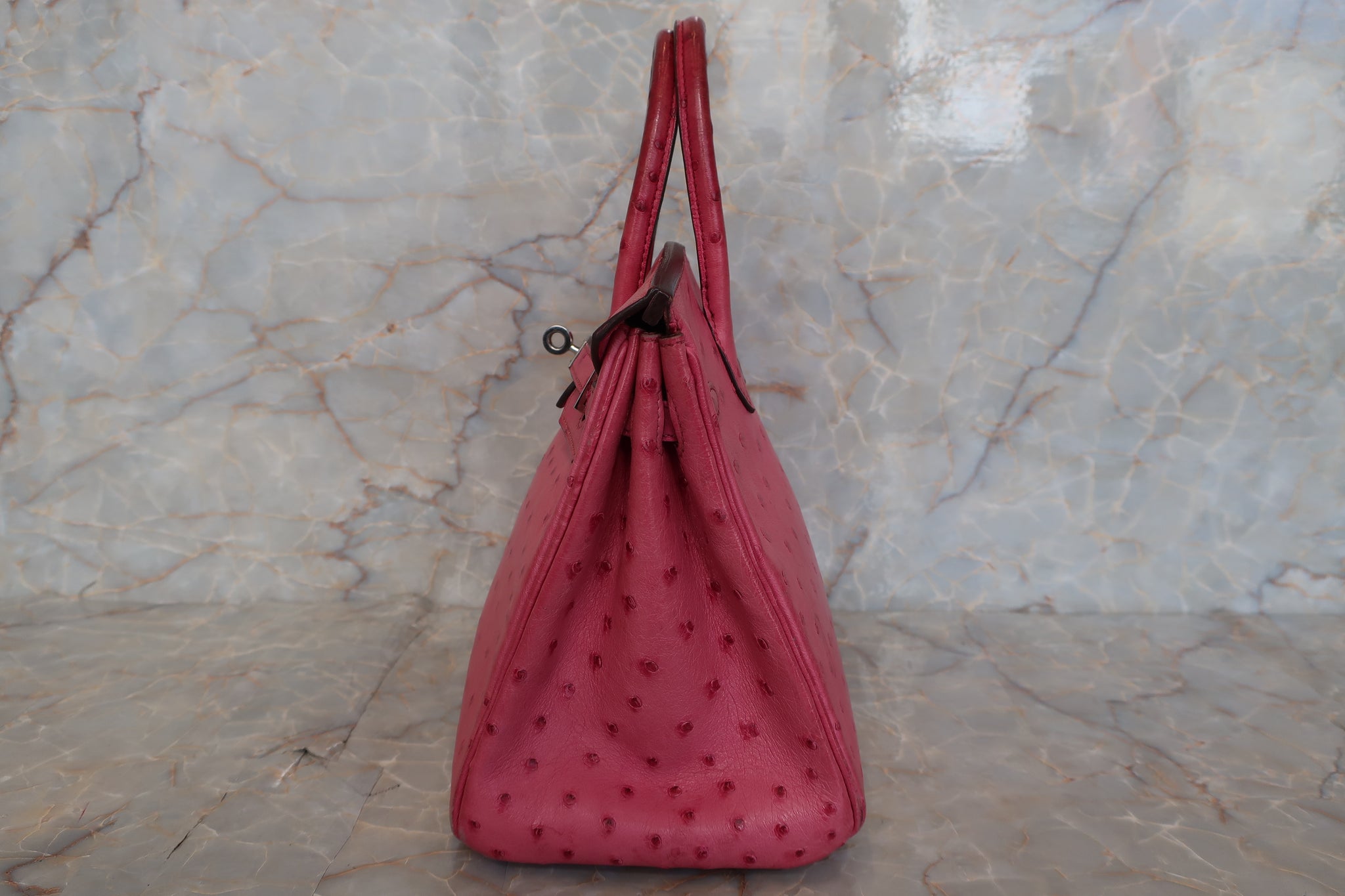 Hermès 2022 Ostrich Birkin 25 - Pink Handle Bags, Handbags