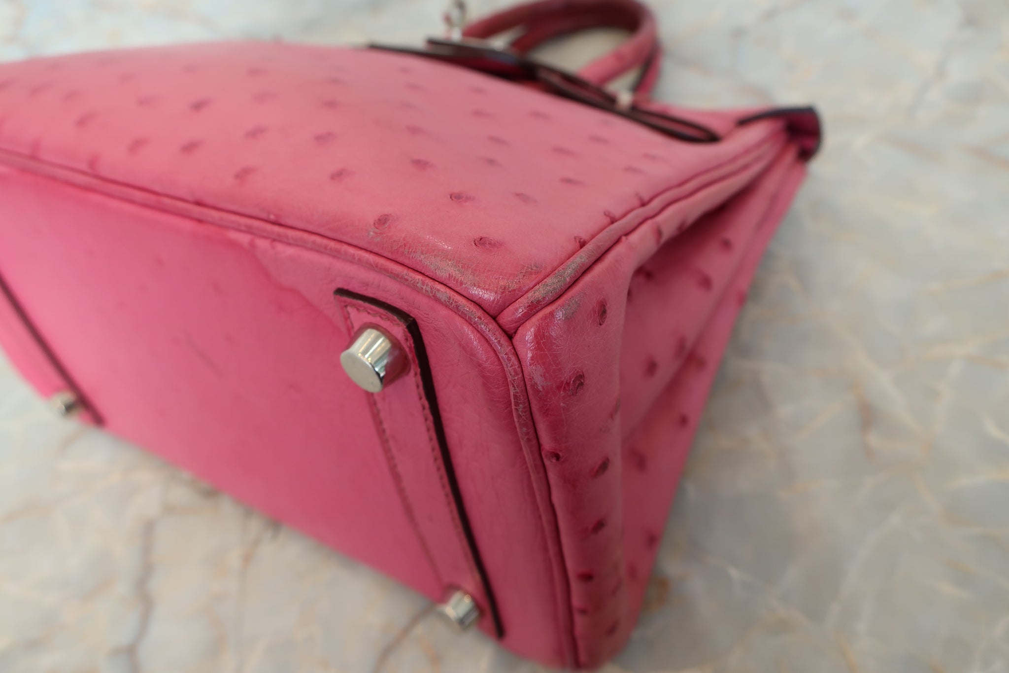 Birkin 25 ostrich handbag Hermès Pink in Ostrich - 29372657