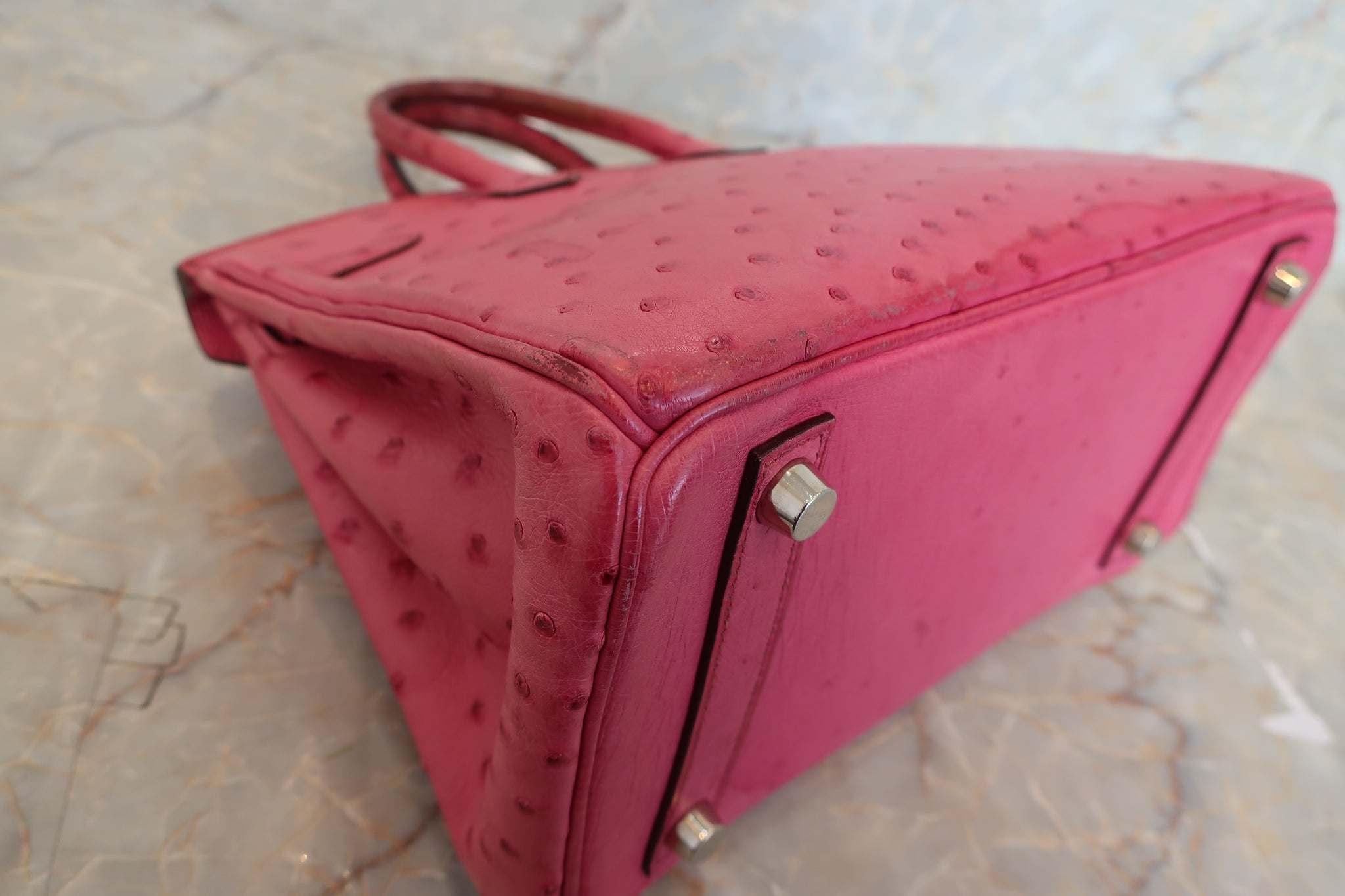 Hermès 2022 Ostrich Birkin 25 - Pink Handle Bags, Handbags - HER540514