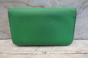 HERMES Dogon GM Clemence leather Bambou □R刻印 Wallet 500010038
