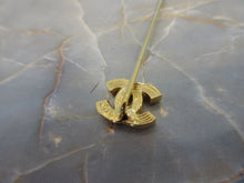 Load image into Gallery viewer, CHANEL Rhinestone CC mark pin brooch Gold plate Gold Brooch 400040031
