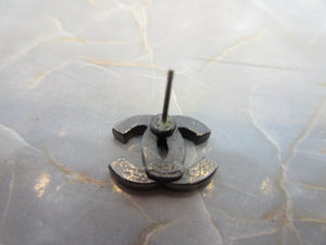 CHANEL Rhinestone CC mark earring Silver plate Silver Earring 400040026