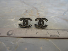 Load image into Gallery viewer, CHANEL Rhinestone CC mark earring Silver plate Silver Earring 400040026
