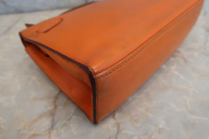 HERMES Pochette Kelly Mini Swift leather Orange □L Engraving Hand bag 400060126