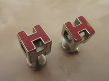 Load image into Gallery viewer, HERMES H Cube Earring  Silver plate  Pink  Earring  300010098
