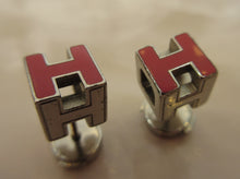 Load image into Gallery viewer, HERMES H Cube Earring  Silver plate  Pink  Earring  300010098
